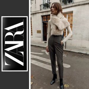 Zara Women's brown high waist Trousers